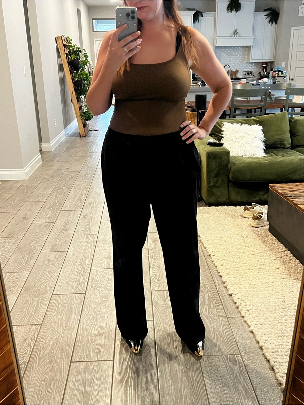 Calvin Klein Plus Size Curvy Fit Straight Leg Black Classy Office Pants